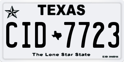 TX license plate CID7723