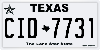 TX license plate CID7731