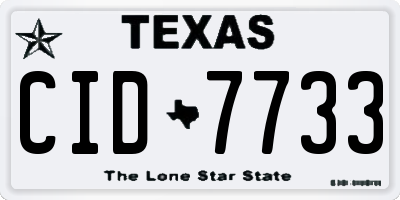TX license plate CID7733