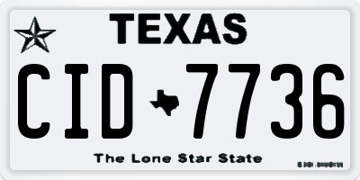 TX license plate CID7736