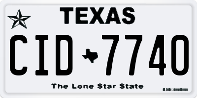 TX license plate CID7740
