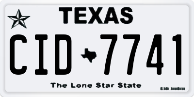 TX license plate CID7741