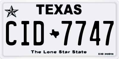 TX license plate CID7747