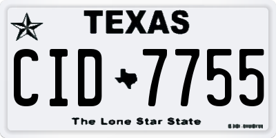 TX license plate CID7755