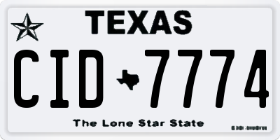 TX license plate CID7774