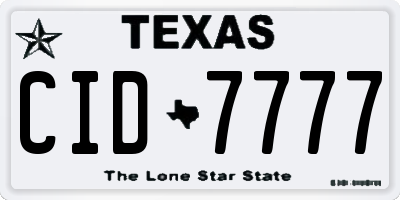 TX license plate CID7777