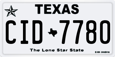 TX license plate CID7780