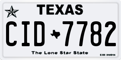 TX license plate CID7782