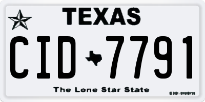 TX license plate CID7791