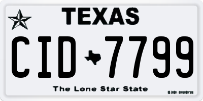 TX license plate CID7799