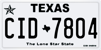 TX license plate CID7804