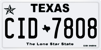TX license plate CID7808