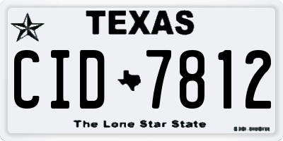 TX license plate CID7812