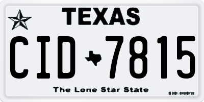 TX license plate CID7815