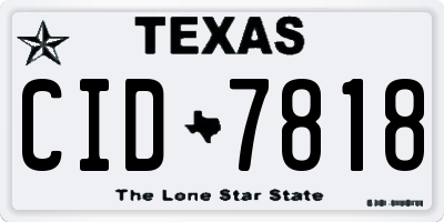 TX license plate CID7818