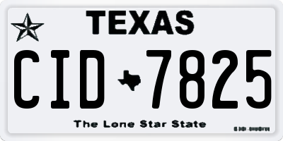 TX license plate CID7825
