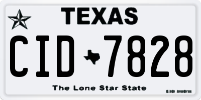 TX license plate CID7828