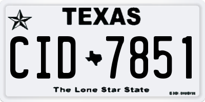 TX license plate CID7851