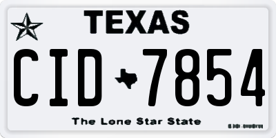 TX license plate CID7854