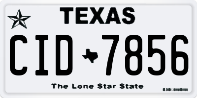 TX license plate CID7856