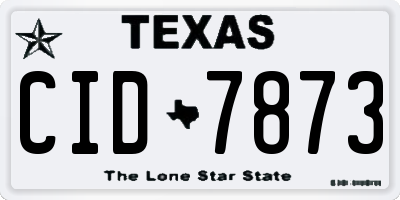 TX license plate CID7873