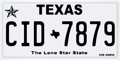 TX license plate CID7879