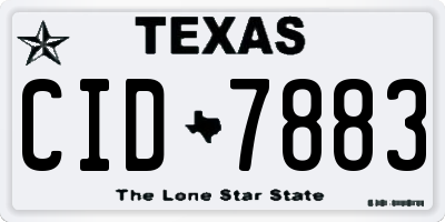 TX license plate CID7883