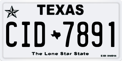 TX license plate CID7891