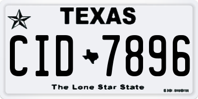 TX license plate CID7896
