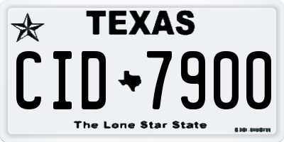 TX license plate CID7900