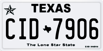 TX license plate CID7906