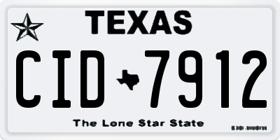 TX license plate CID7912