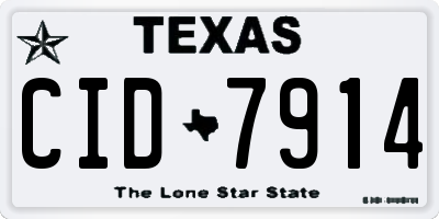 TX license plate CID7914