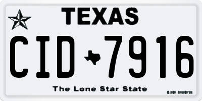 TX license plate CID7916