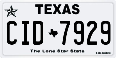 TX license plate CID7929