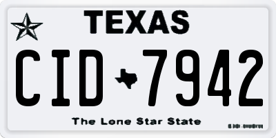 TX license plate CID7942