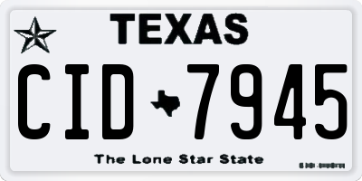 TX license plate CID7945