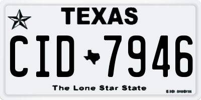 TX license plate CID7946