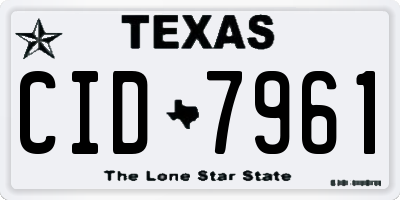 TX license plate CID7961
