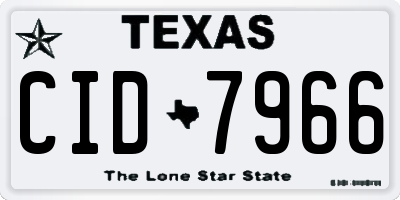 TX license plate CID7966
