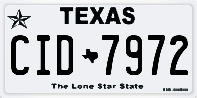 TX license plate CID7972