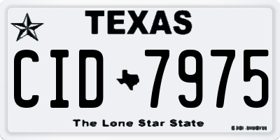 TX license plate CID7975