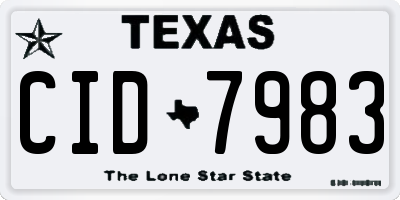 TX license plate CID7983
