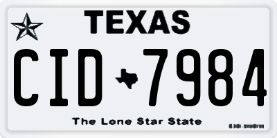 TX license plate CID7984