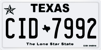 TX license plate CID7992