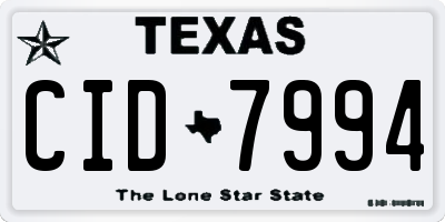 TX license plate CID7994