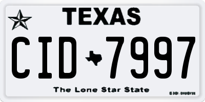 TX license plate CID7997