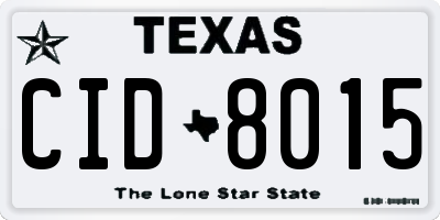 TX license plate CID8015