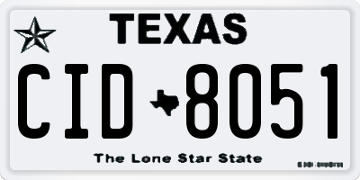 TX license plate CID8051