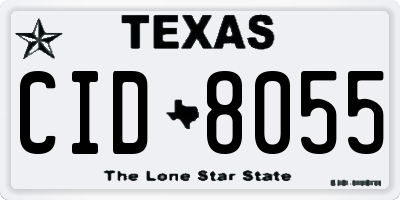 TX license plate CID8055